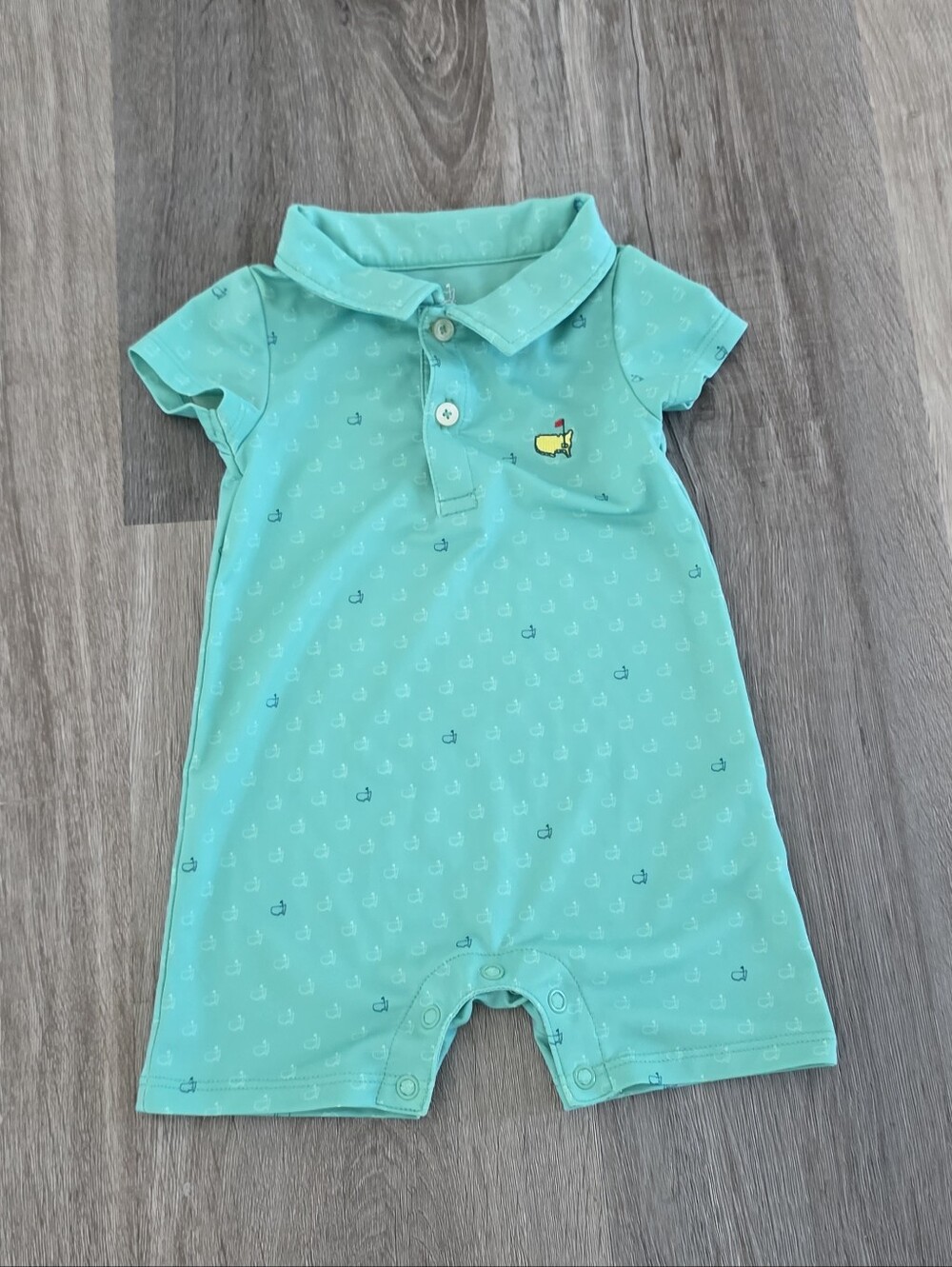 Masters Kids Mint Green Baby Polo Romper Size 3M-6M